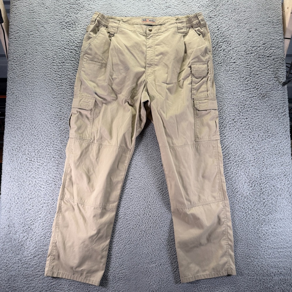 5.11 Tactical Pant Men 42x34 Beige Cotton Cargo Straight Travel Workwear Utility